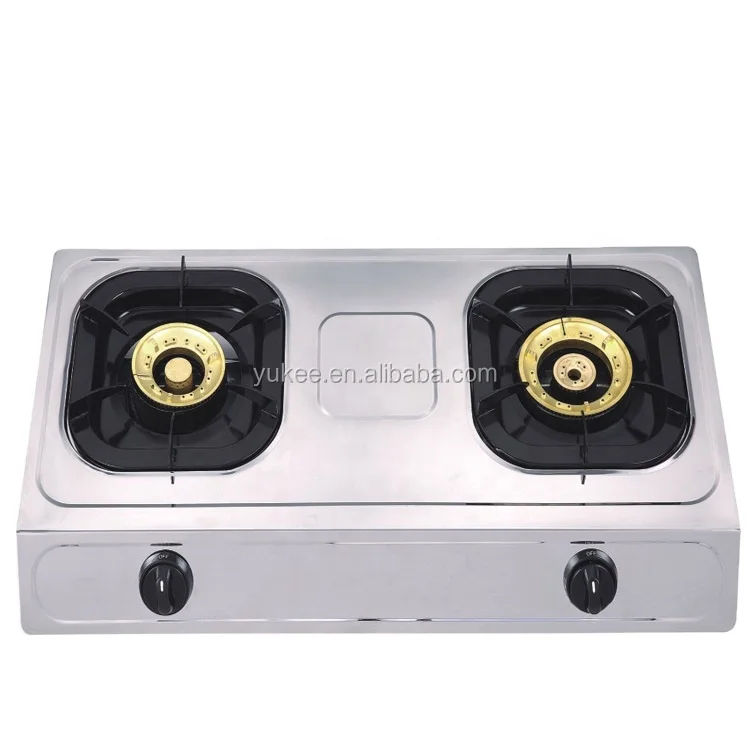 Low Price Gas Burner Stainless Steel Body Double Cast Iron Burner 2 burner Gas Cooktop Products Manufacturers