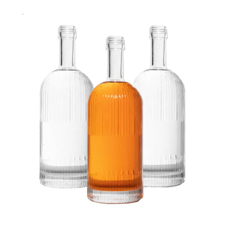 Gin Whiskey Vodka Spirit Liquor Rum Glass Bottle Clear Super Flint Custom 500ml 750ml Liquor Rum Glass Bottle with Cork