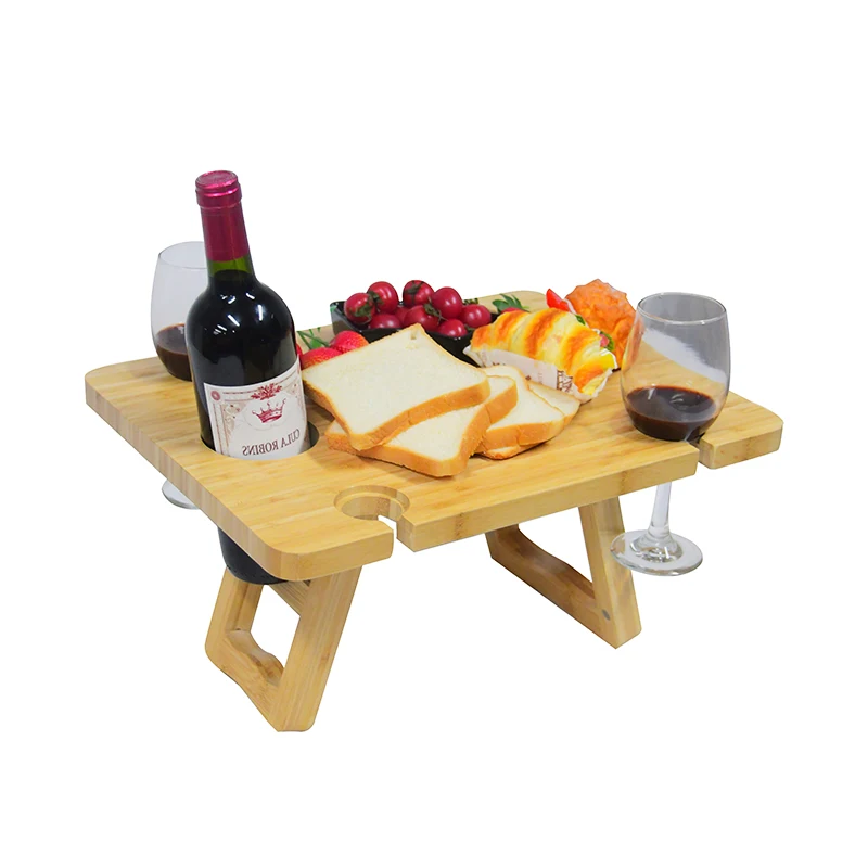 outdoor Wine Table,Picnic Wine Table,portable Wooden Picnic Wine Table