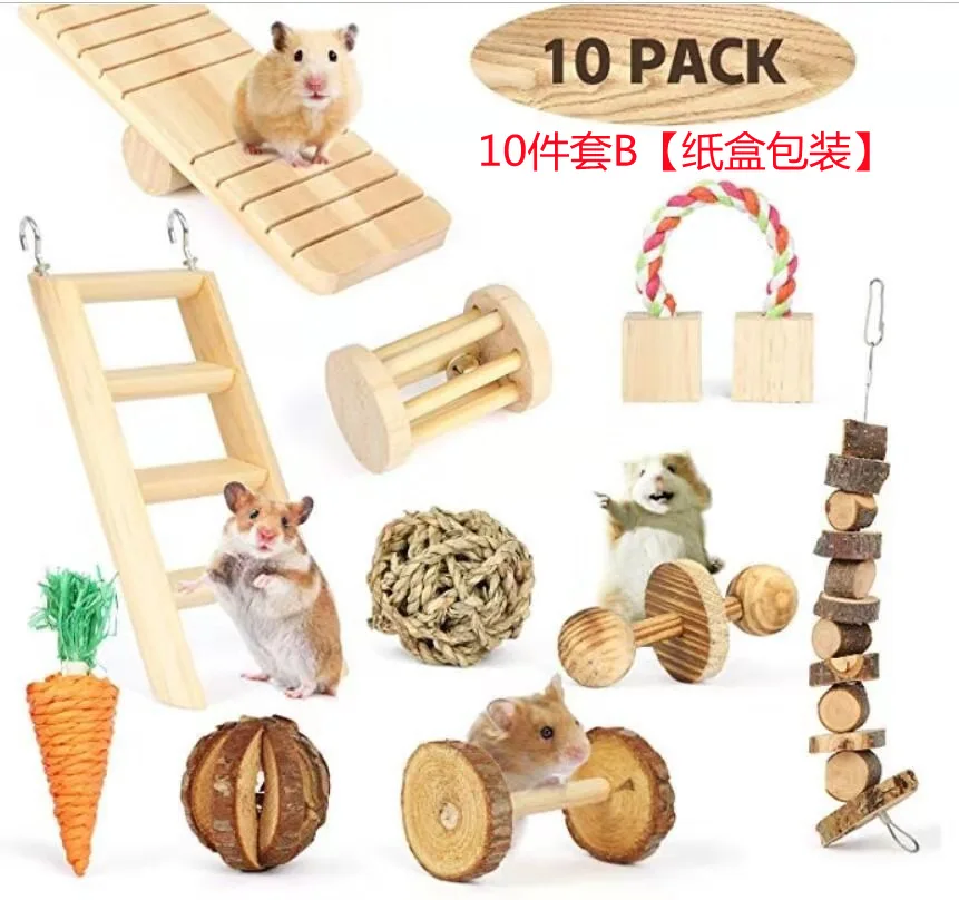 Factory Wholesale Hamster Toys Set Swing Hamster Wooden Toys Wholesale Hamster Food Supplies