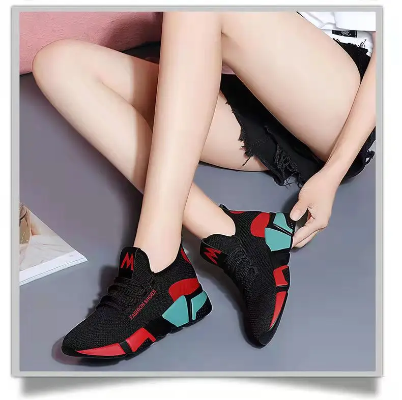 Новые стильные легкие удобные женские спортивные туфли Красочные кроссовки повседневная женская обувь