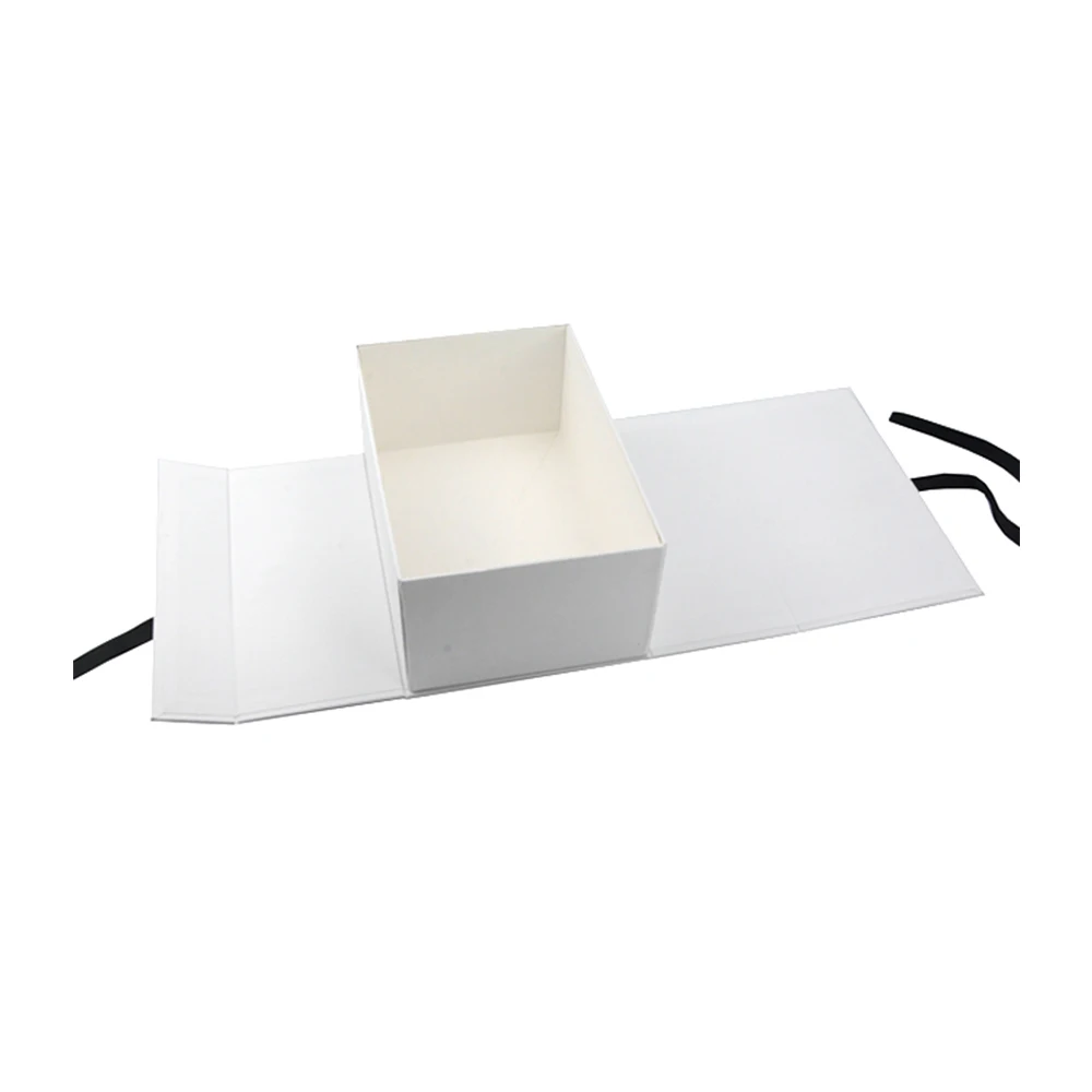 Classic Luxury Customized Wholesale Design Logo Print Cream White Magnetic Lid Book Shape Box With Ribbon Bow For Sweet Cookie