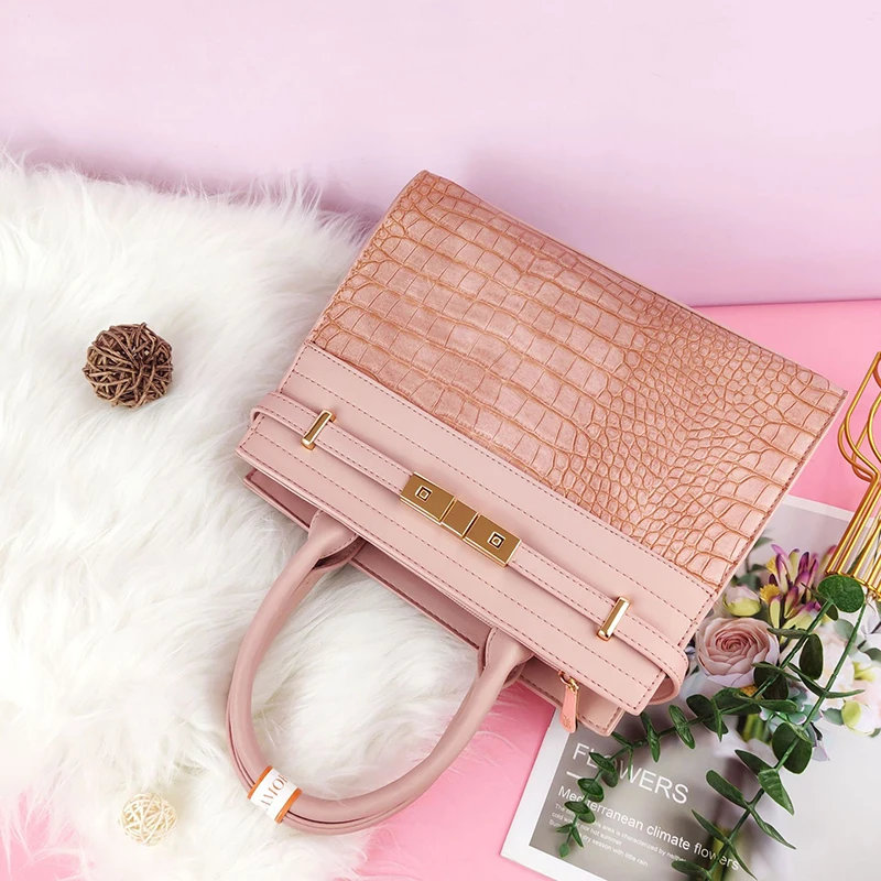 Fashion crocodile pattern pu leather bags women handbags ladies shoulder tote hand bag custom handbag