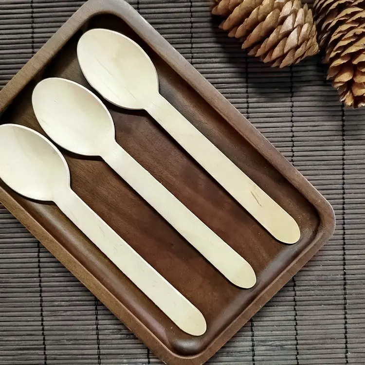 165mm Wholesale Biodegradable Mini Disposable Free Samples Wood Fork Wood Knife for Ice Cream
