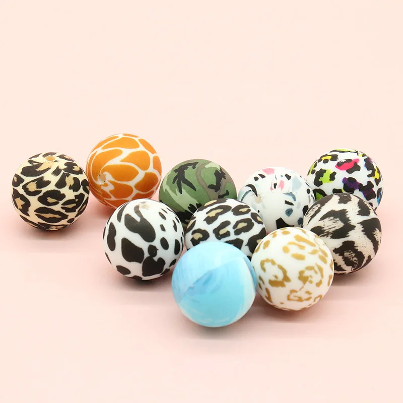 Silicone beads round beads 15mm candy color silicone beads baby food grade diy pacifier chain manufacturers wholesale