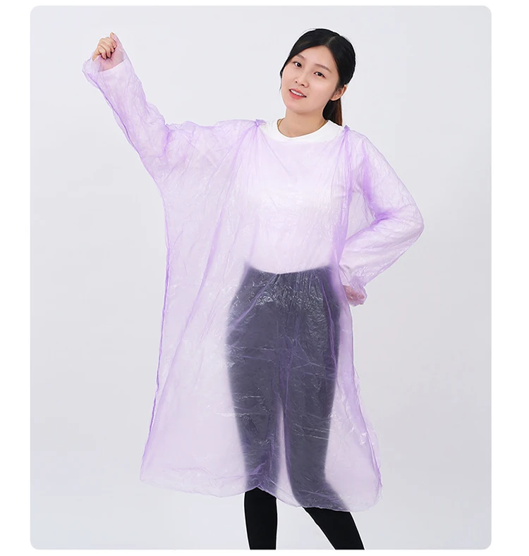 Hot Sale Emergency PE Raincoat Lightweight Plastic Rain Poncho for Adults & Children for Hiking Thick Rainwear Size M