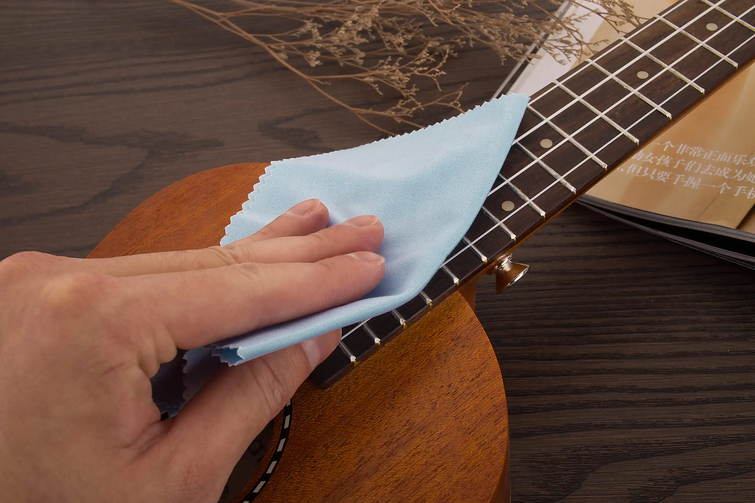 Customized Print Logo Musical instrument Cleaning Cloth for Guitar Piano Ukulele Violin Clarinet Trumpet Saxophone Cleaning