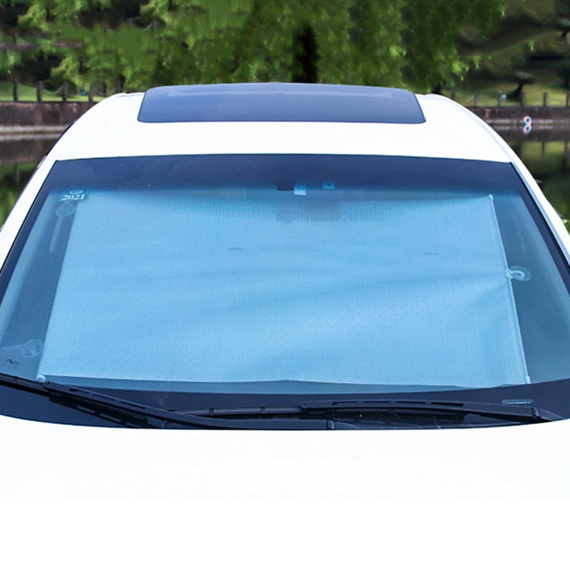 Customized 58 *125cm Car Sunshade Front Window Windshield PVC Matel Strong Sunscreen Insulation Foldable Car Window Shade