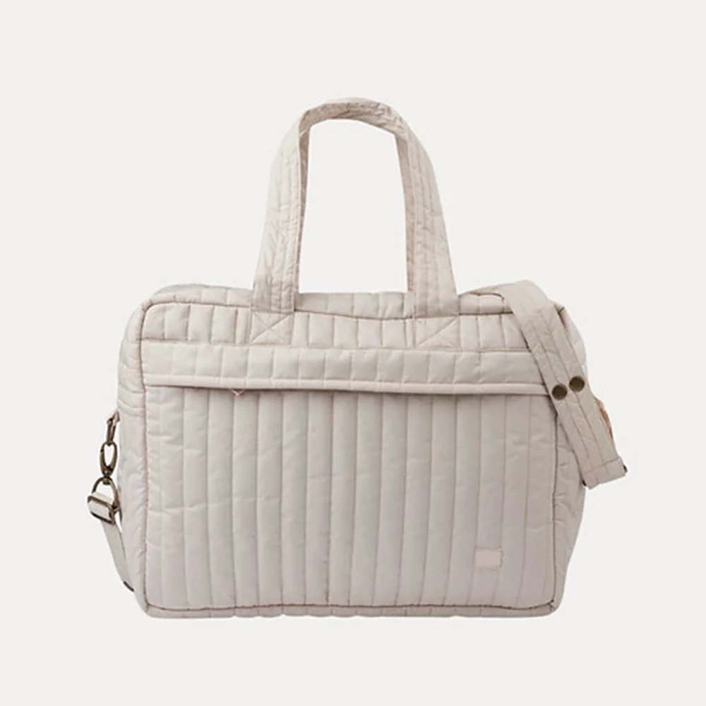 Custom Size Logo Quilted Padded Nylon Mom Mummy Mommy Diaper Nursing Tote Duffle Bag with Crossbody Strap