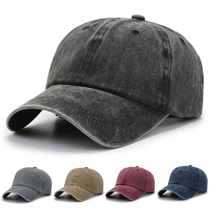 Trendy men women soft top hat peaked cap summer sunscreen sun hat washed all match baseball cap