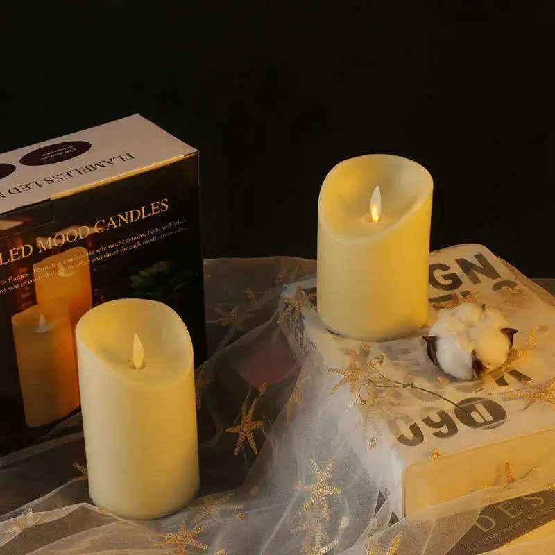 Most Popular Ivory Color Plastic Flameless Electric Flickering Candle Led Wedding Candles With Battery Operated