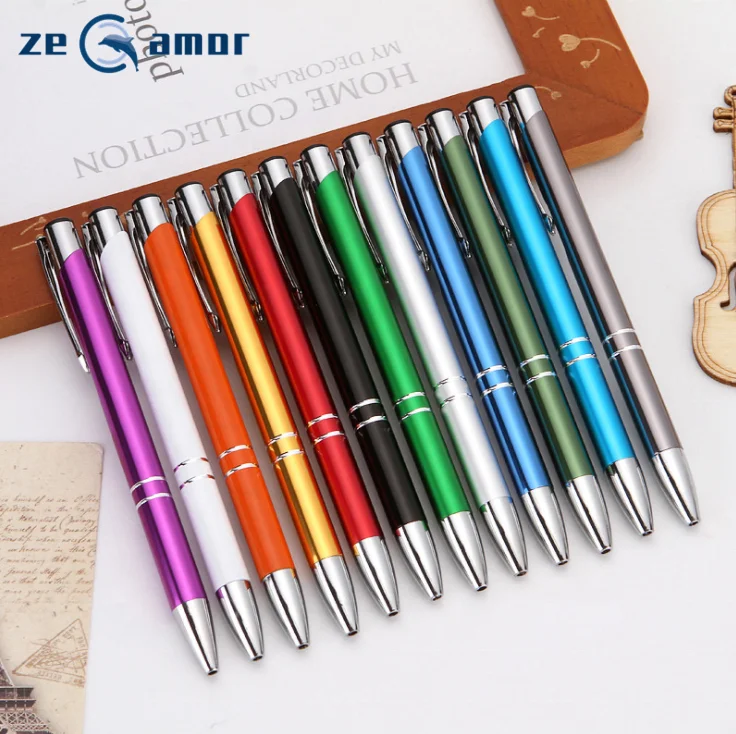 High Quality Fast Dispatch Promotional Click Aluminum Custom Logo Laser Engraved Free Samples Metal Ballpoint Pen