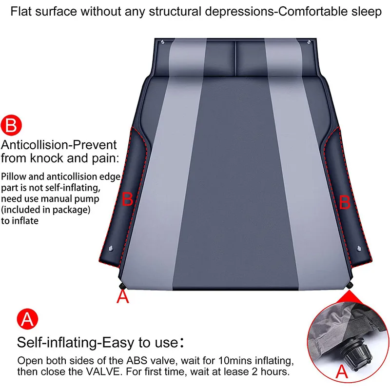 Camping Travel Sleeping Pad Self inflating Suv Sleeping Mat Air Bed Car Mattress For Car mat