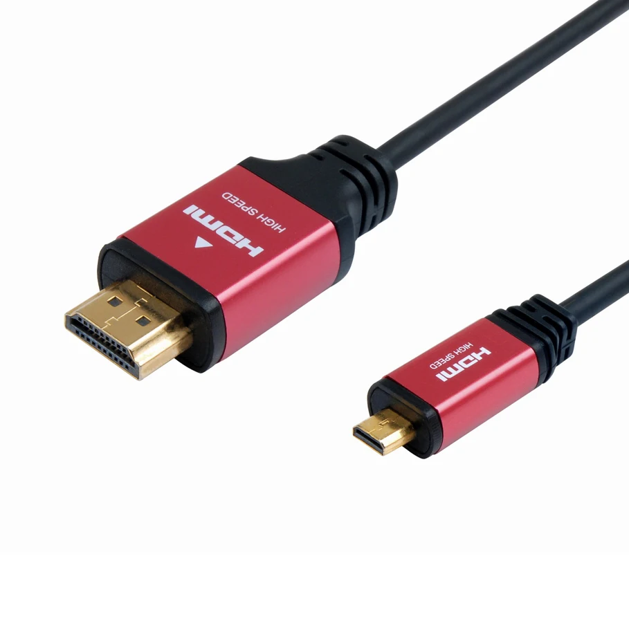 High Quality Hdmi to Micro Conversion Cable 19-pin Male to Male 24k Gold-plated DVD Player cabo
