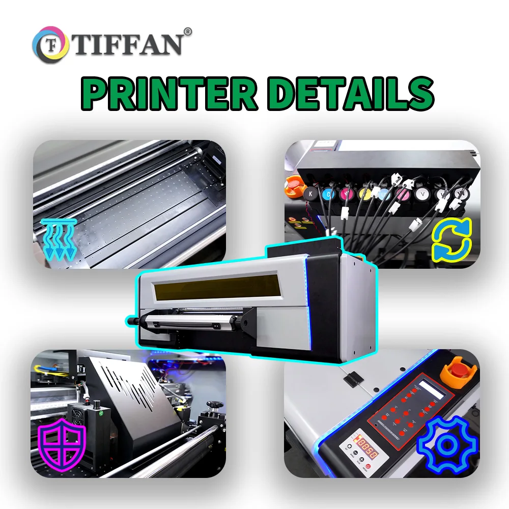 TIFFAN Impresora De A2 UV DTF рулон в наклейки принтер с ламинатором 42 см AB A/B ПЭТ пленка стикер