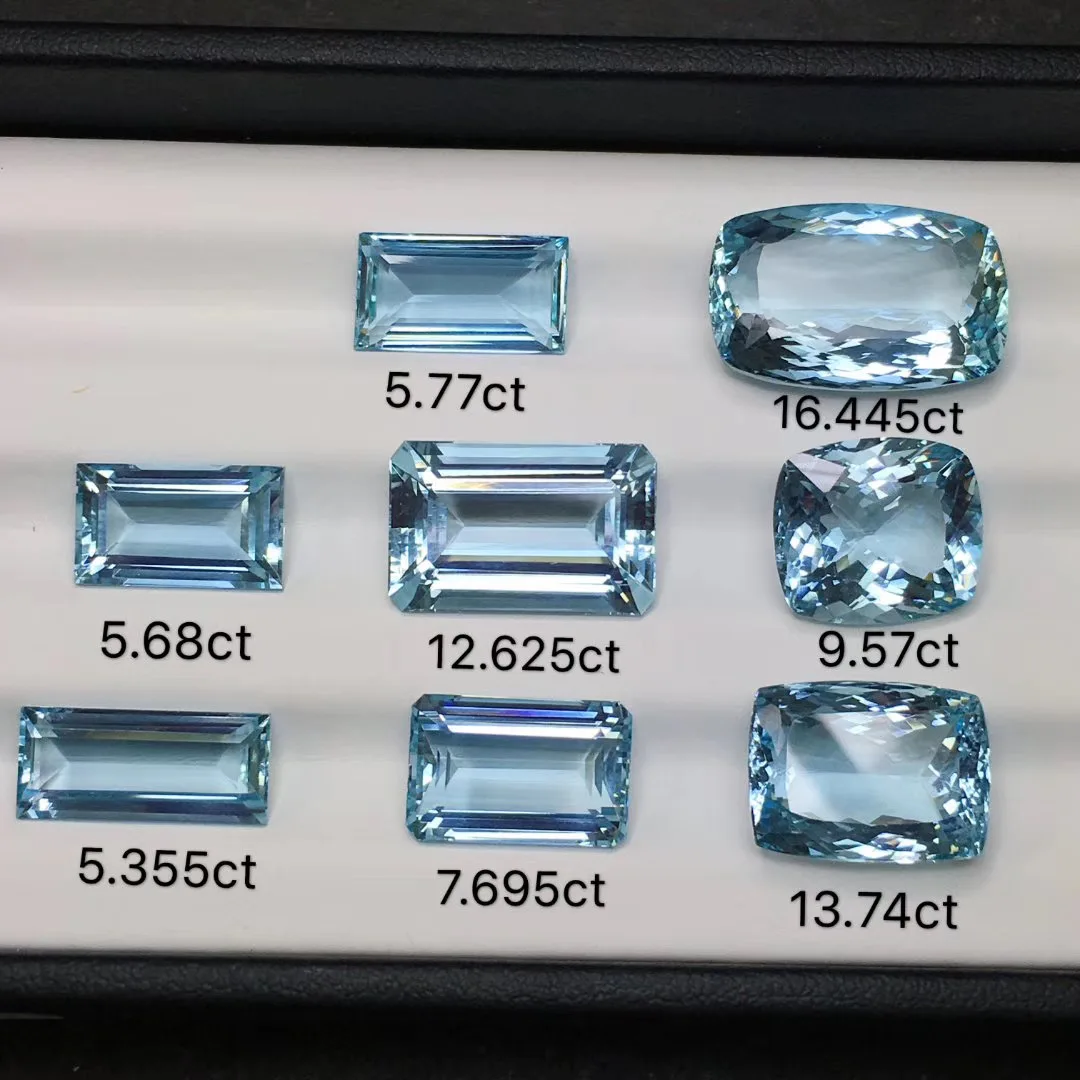 Natural aquamarine bare stone wholesale santa maria aquamarine Brazil Hyland Good workmanship and high cleanliness