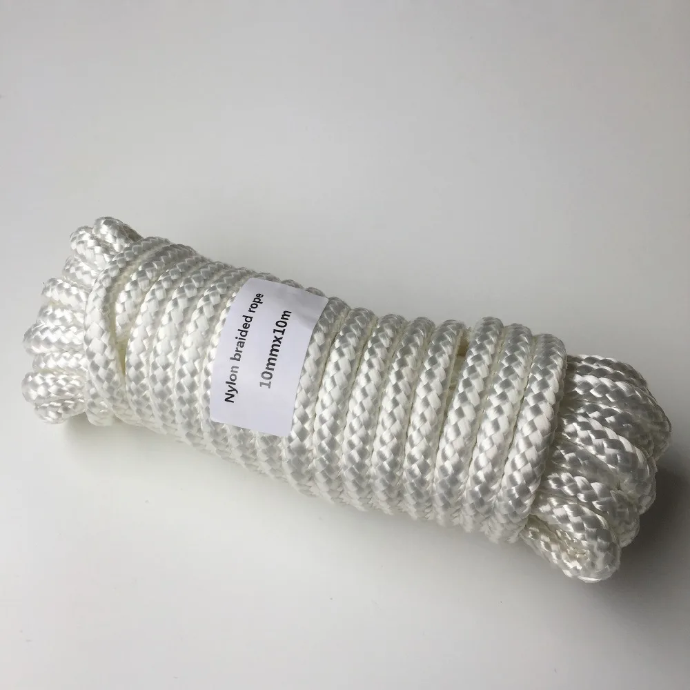 White 10mmx10m Heavy Duty Nylon Rope PP Boat Rope Securing Line