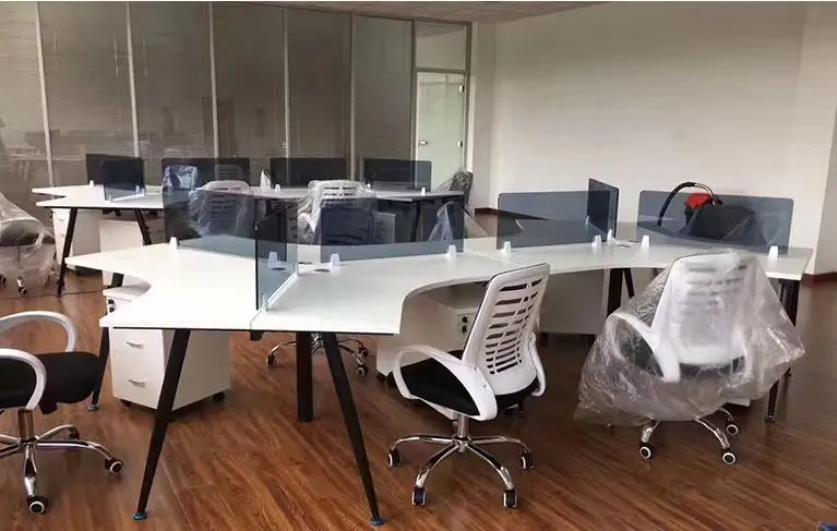 Office desk aluminium L shape screen clamp