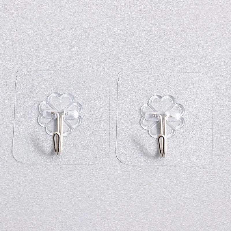 
Heavy Duty Adhesive Wall Sticky Hooks for Kitchen and Bathroom Unique Transparent Super Heavy Hooks 