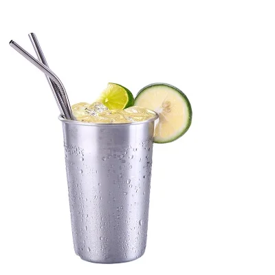 customized  Stainless steel beer cup glass in bulk square cups camping cup set outdoor wholesale