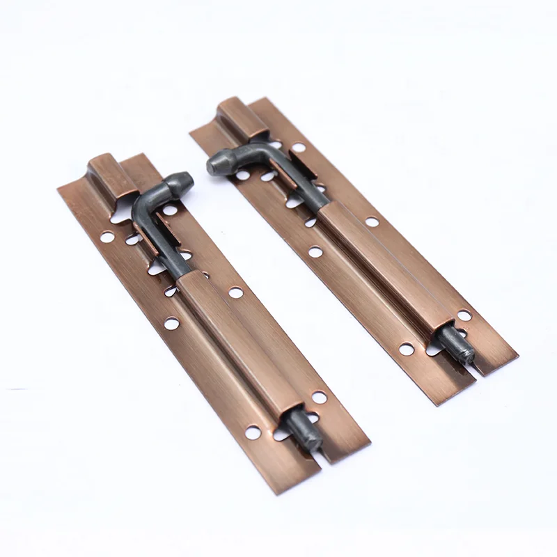 New Style Custom Red Cooper Plated Ancient Style Mini Door Latch Barrel Bolt Lock For Sliding Barn Door Guard Wood Door Latch