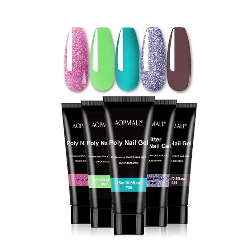 AOPMALL Poly Saok Off UV/LED Gel Acrylic Builder Extension Poly Gel For Extend Nails
