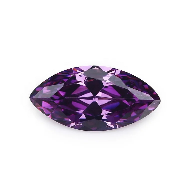 China perfect quality loose cz stones Marquise shape D-violet synthetic cubic zirconia for jewelry making
