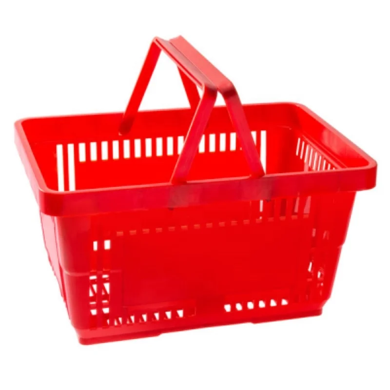 Plastic Shopping Basket Supermarket with Handle