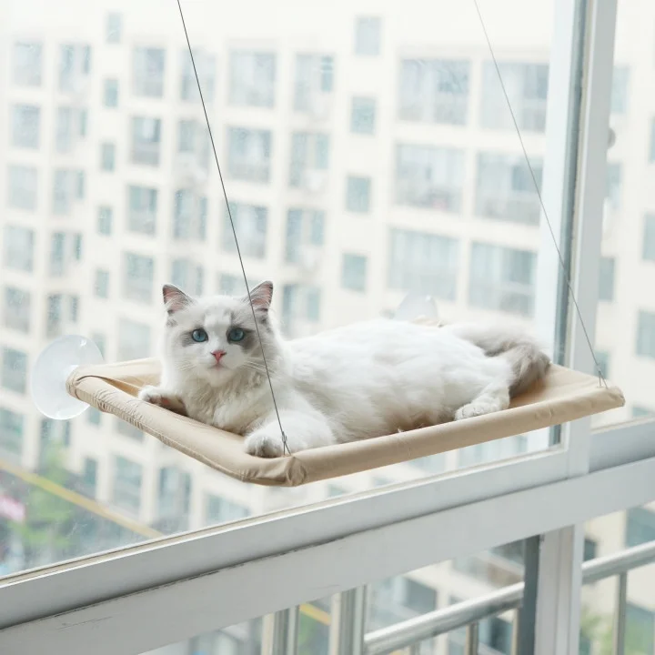 pet hanging hammock strong suction cat window perch seat bed-summer cat window mounted bed