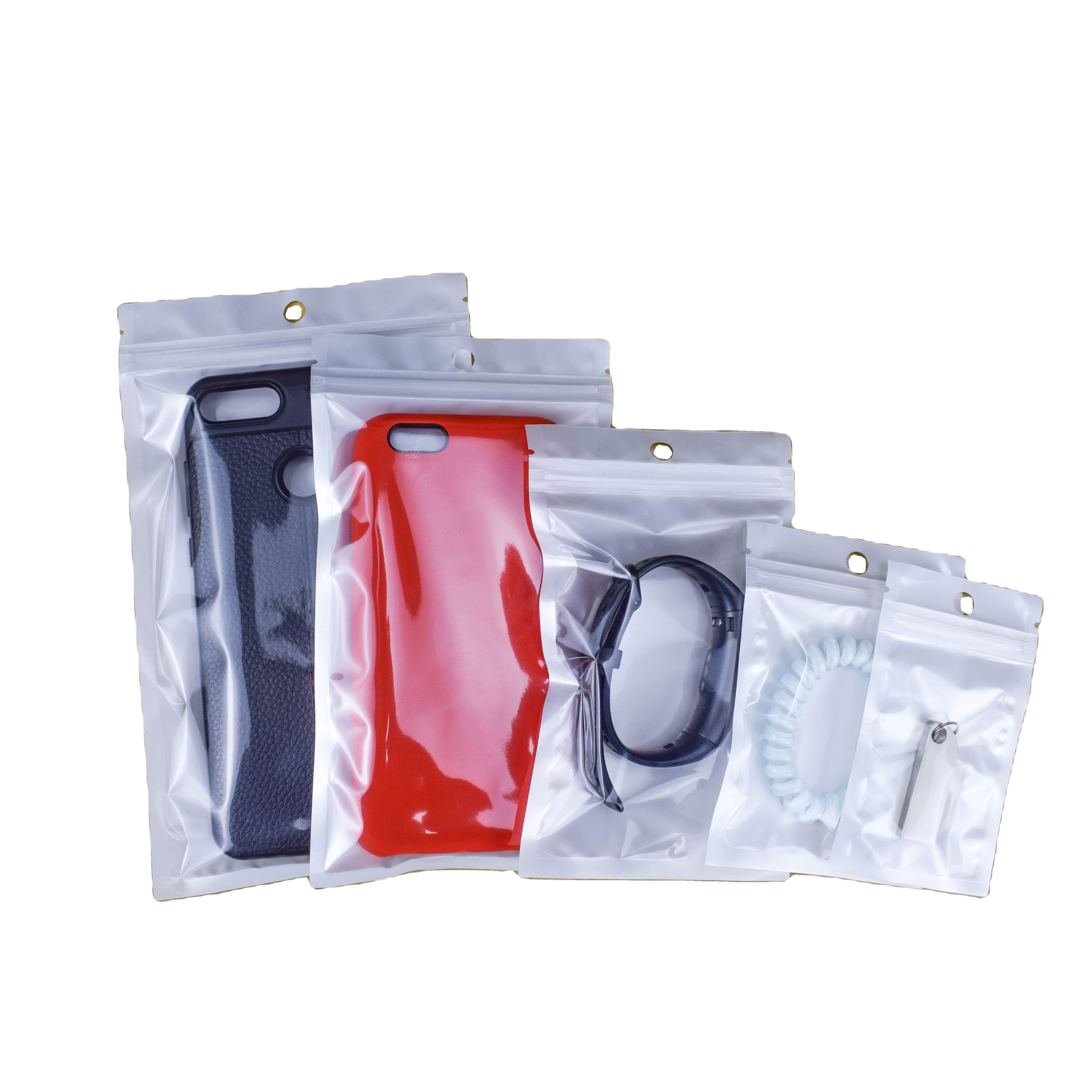 Clear / White Zip Lock Plastic Bag Resealable Poly Packing Bags for Jewelry Gift Phone Case Storage Package Bag
