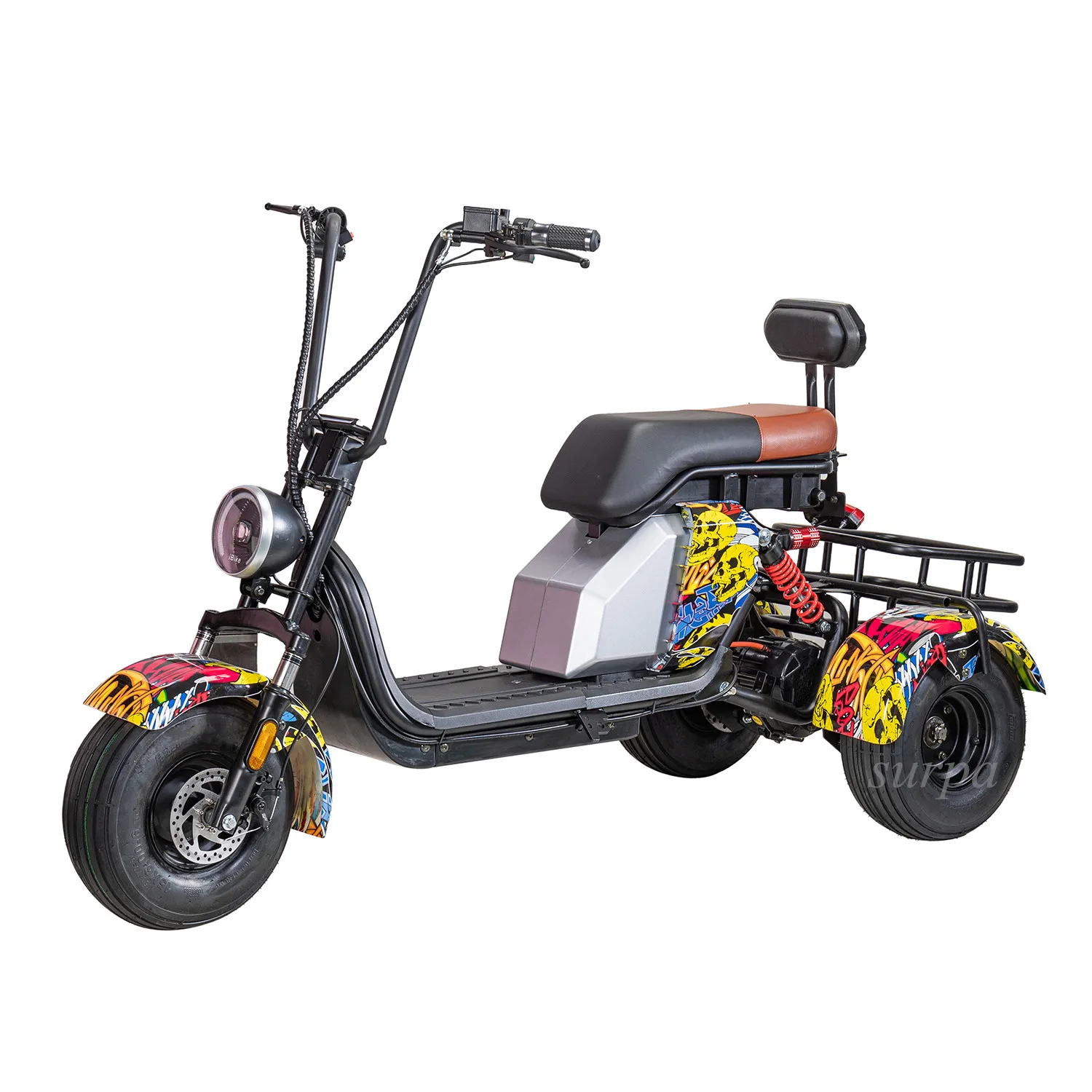 1000w 48v12ah/20ah lithium battery mini citycoco  fat tire electric scooter /tricycle/ trike motorcycle/electric trike for adult