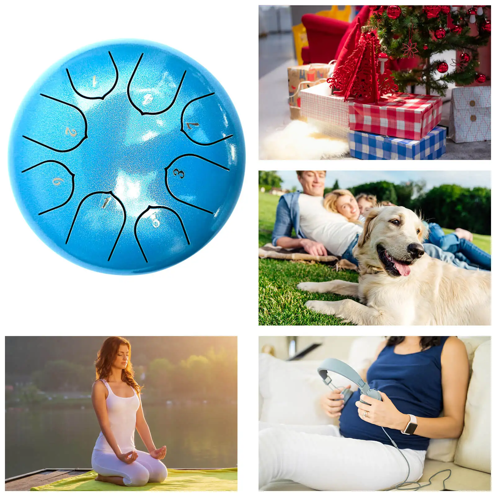 Amazon best seller 6-inch 8-note mini hand pan percussion instrument tank steel tongue drum for yoga meditation Iron material