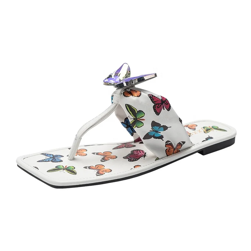 
Ample supply prompt delivery 2020 summer fashion all-match printing pointed bow half ladies sexy mules slide slipper for women 