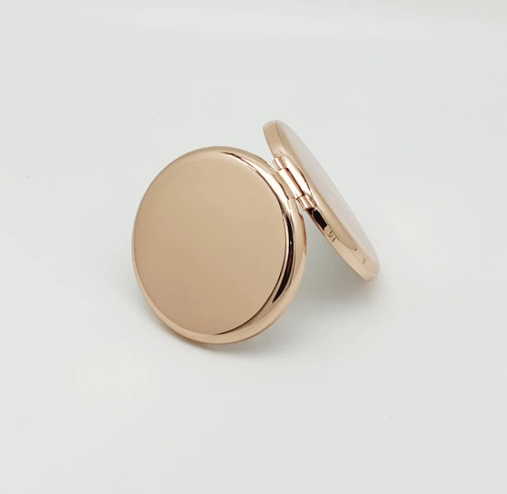 Metal Mini Folding Double-sided Round Carry-on Mirror Diy Gift Engraved Export Small Simple Exquisite Makeup Mirror