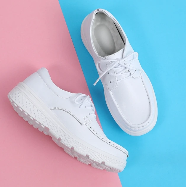 UP-1623J Women Soft Thick Sole Office Shoes Comfortable Nursing White Shoes for Ladies
