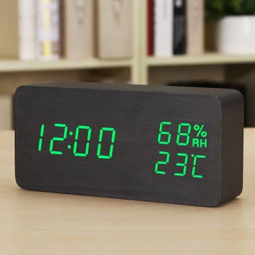 Digital Type and Wood Material LED Clock Desk Clock
