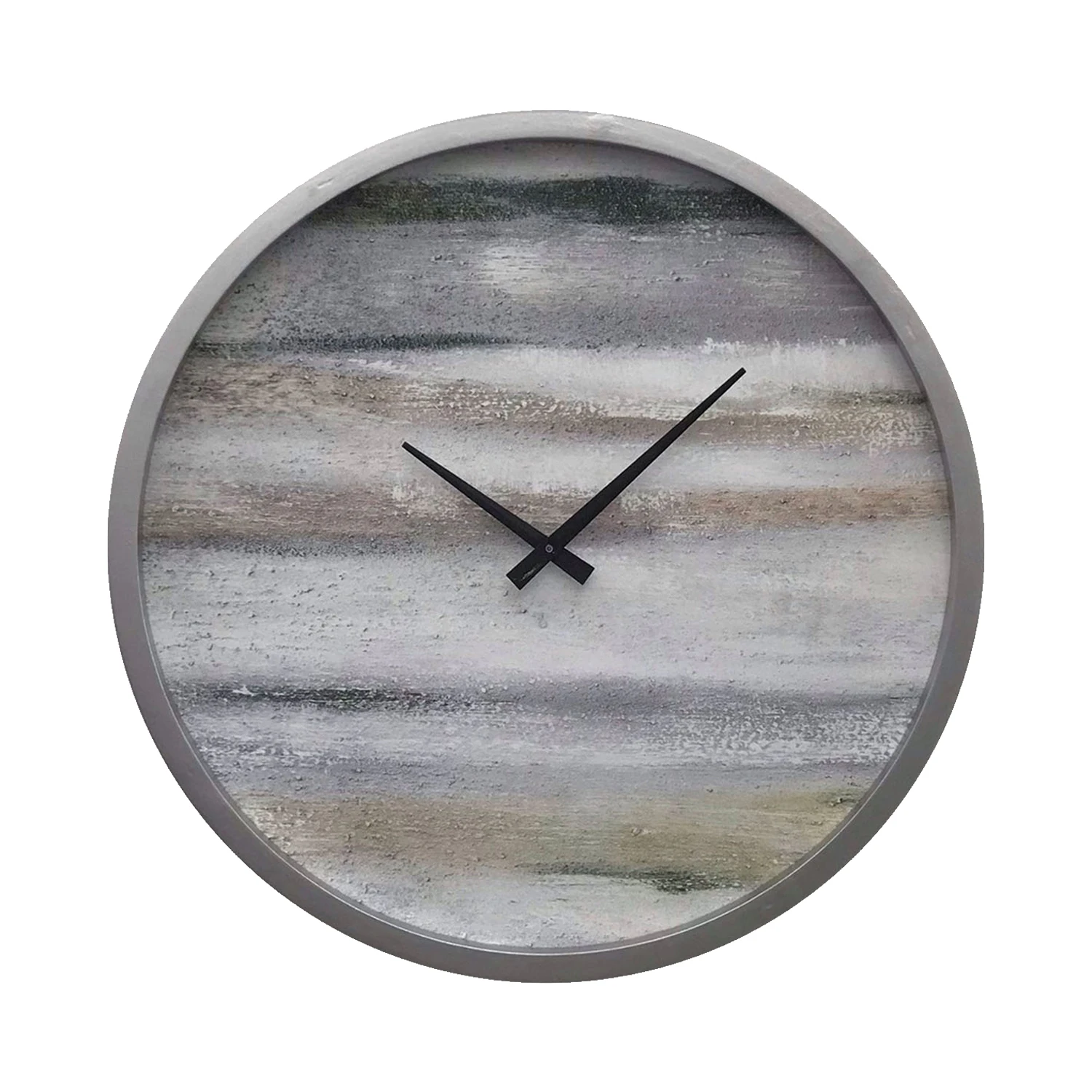 Amazon supplier 2021 new style creativity printed wall clocks for living room decor brush relief clocks simple design art