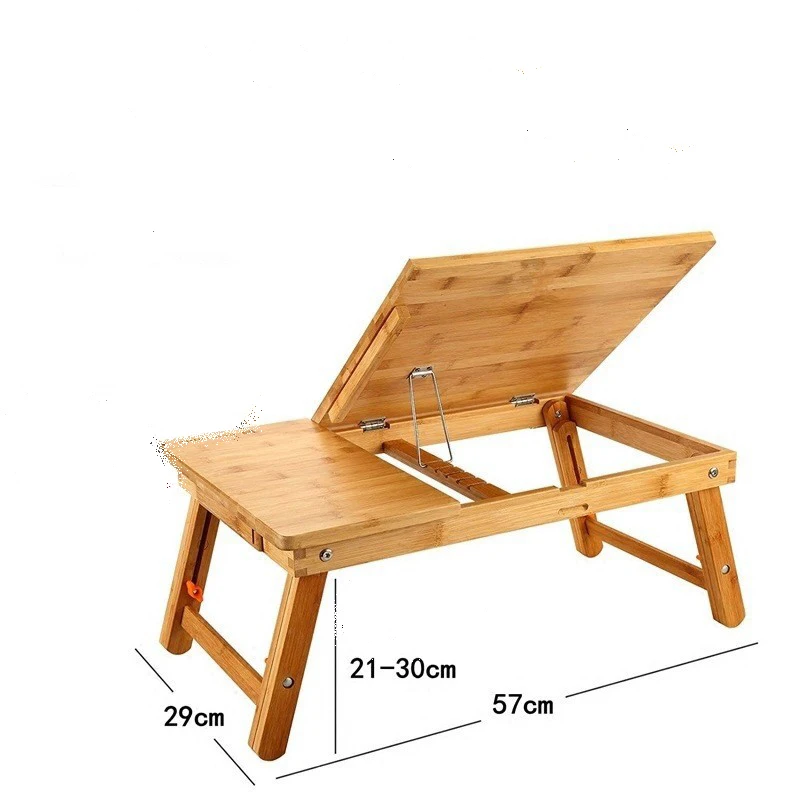 QUAWE Multifunctional Extendable Bamboo Laptop Table Folding Laptop Table For Bed Lap Computer Desk Bamboo Bed Tray