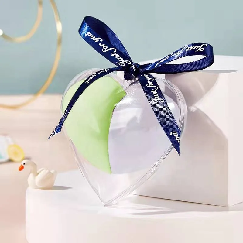 Top Quality 2 Pcs Super Soft Logo Box Wet And Dry Peach Beauty Makeup Sponge Set With Tube