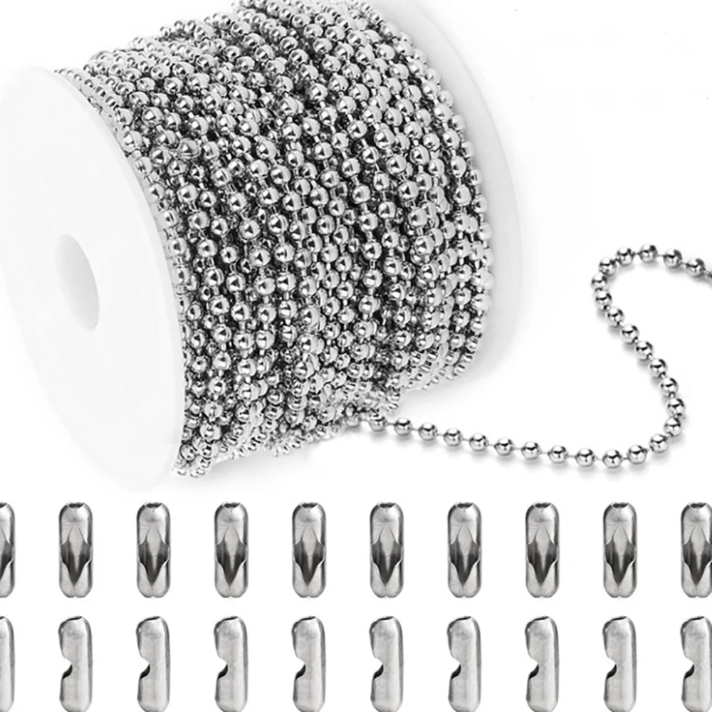 Customizable stainless steel ball chain necklace 10 mm 2.4mm ball  chain stainless steel ball chain two color