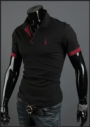 Mens Fashion Personality Embroidery Short Sleeve POLO Shirt