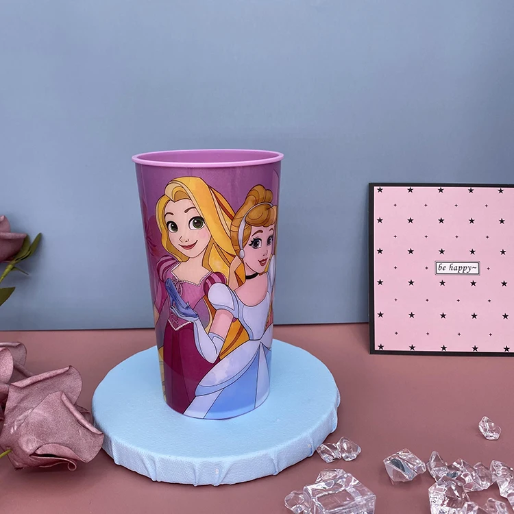 Wholesale 3D Cartoon Print Dinnerware Sets Eco-Friendly Pp Reusable 16oz Kids Plastic Cup With Logo Taza Para Cafe