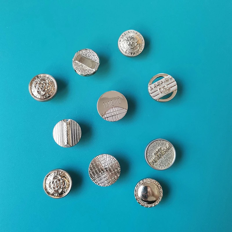 Wholesale High quality alloy circular rivets shank button jeans circular custom white buttons for jacket clothing