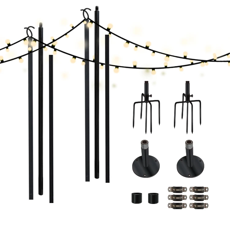 JH-Mech Light Pole Festoon Lighting Steel 2 75 m Raw Metal (комплект из