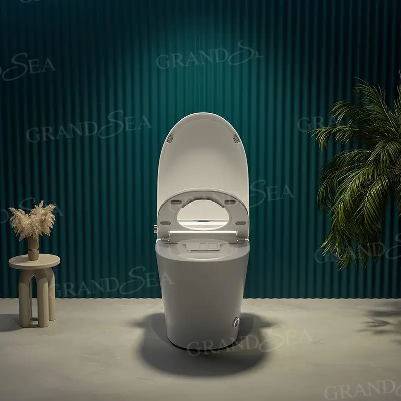 Hot Sale Modern Smart Bidet Toilet with Hidden Water Tank Remote Control Smart Ladies Care Cleaning Nozzle Smart Flushing Toilet