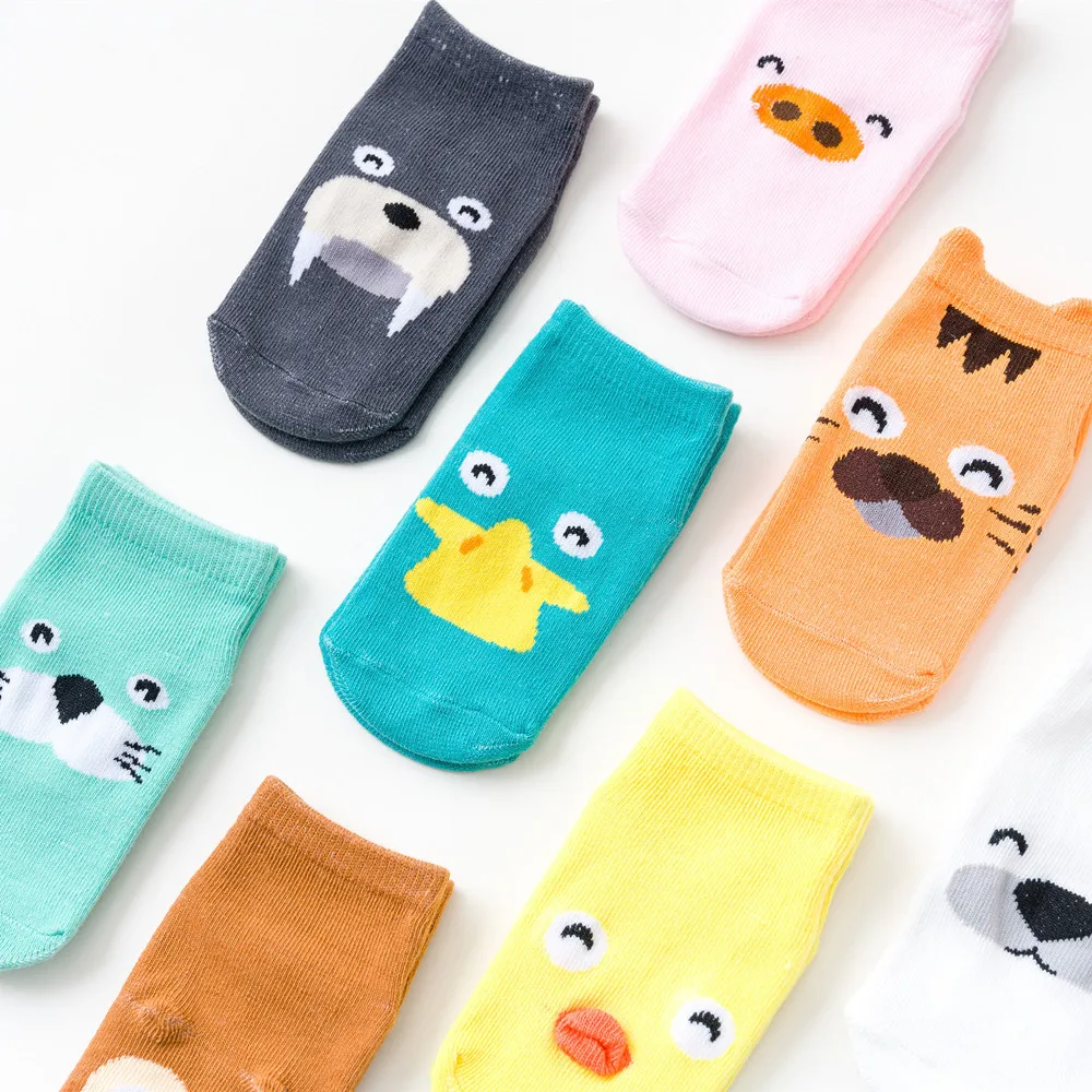 Wholesale Baby Socks Newborn Custom Infant Combed Cotton Animal Ankle Antislip  Dress Toddler Winter Cute Cartoon Kids Sock