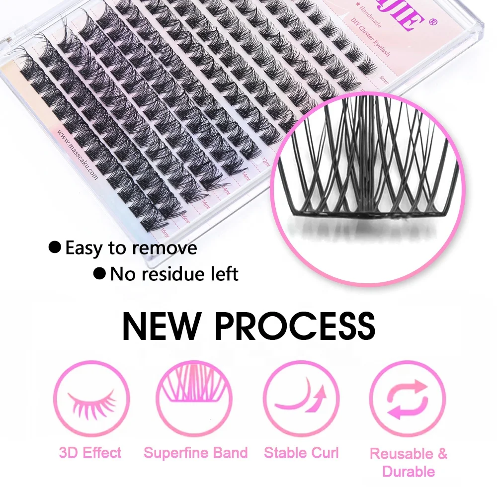 Factory Wholesale DIY Clusters Eyelash Extension Individual 30D/40D Volume Soft Natural Segmented Eyelash With Customize