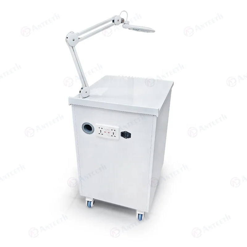Cosmetic Salon White Mobile Cabinet Stainless Steel Podiatry Clinic Furniture Magnifying Glass Lamp Tool Cabinets
