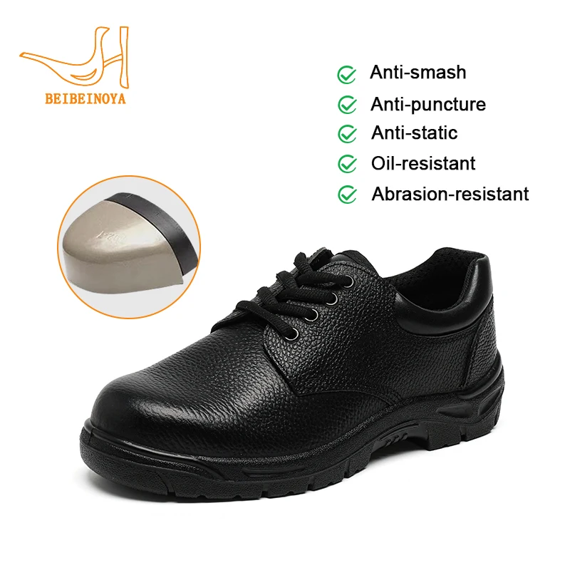 Factory Sale Waterproof Oil-Proof Industrial Anti-Smashing Puncture-Proof Safety Shoes Labor Men Protection Working Shoes