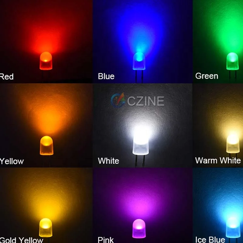 CZINELIGHT 1000pcs Packet Dip Light Emitting Diode Diffuser 5mm Oval Led